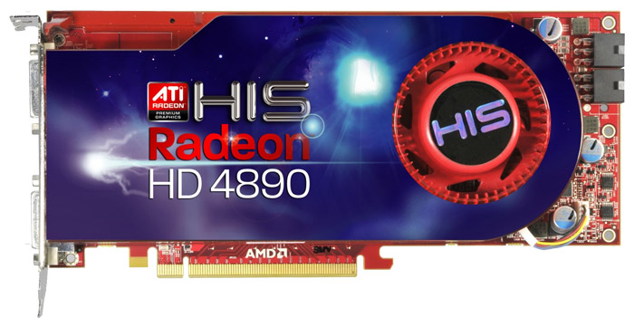   HIS Radeon HD 4890 850 Mhz PCI-E 2.0 1024 Mb 3900 Mhz 256 bit 2xDVI TV HDCP YPrPb (H489F1GP)  1