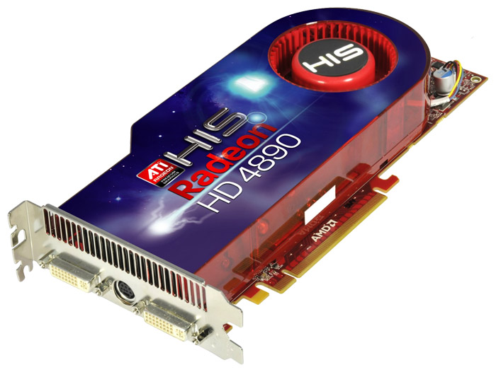   HIS Radeon HD 4890 850 Mhz PCI-E 2.0 1024 Mb 3900 Mhz 256 bit 2xDVI TV HDCP YPrPb (H489F1GP)  2