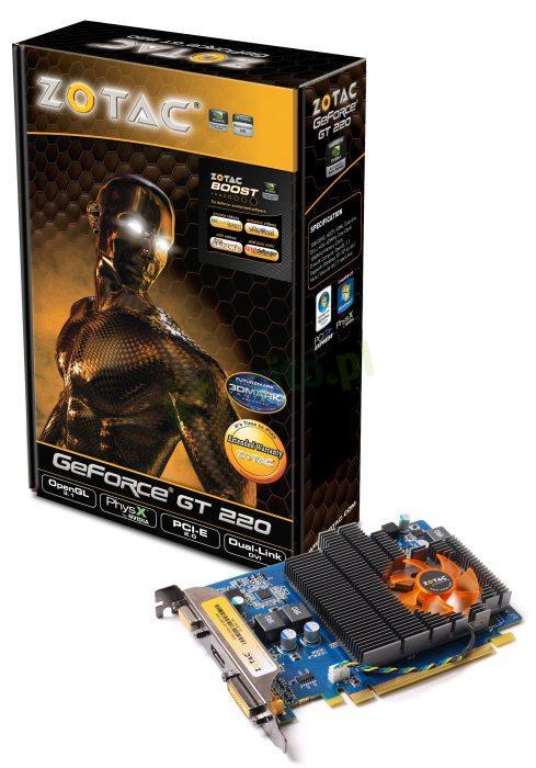   Zotac GeForce GT 220 625 Mhz PCI-E 2.0 1024 Mb 800 Mhz 128 bit DVI HDMI HDCP (ZT-20203-10L)  3