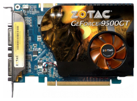  Zotac GeForce 9500 GT 550 Mhz PCI-E 2.0 1024 Mb 800 Mhz 128 bit 2xDVI HDCP YPrPb