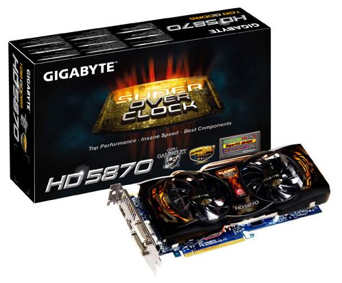  Gigabyte Radeon HD 5870 950 Mhz PCI-E 2.1 1024 Mb 5000 Mhz 256 bit 2xDVI HDMI HDCP