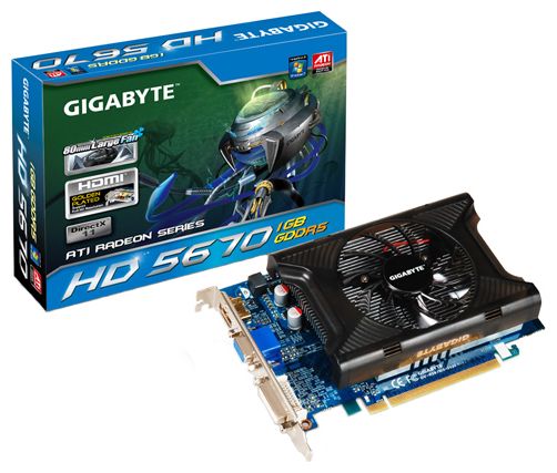  Gigabyte Radeon HD 5670 775 Mhz PCI-E 2.1 512 Mb 4000 Mhz 128 bit DVI HDMI HDCP