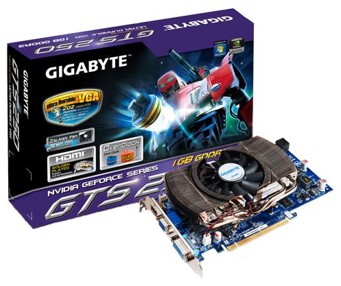  Gigabyte GeForce GTS 250 765 Mhz PCI-E 2.0 1024 Mb 2200 Mhz 256 bit DVI HDMI HDCP (rev. 2.0) GV-N250OC-1GI (rev. 2.0)  #1