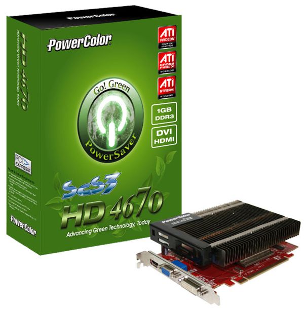  PowerColor Radeon HD 4670 750 Mhz PCI-E 2.0 1024 Mb 1334 Mhz 128 bit DVI HDMI HDCP