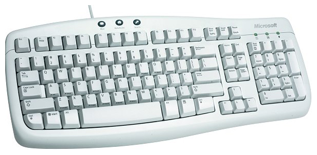  Microsoft Basic Keyboard White PS/2