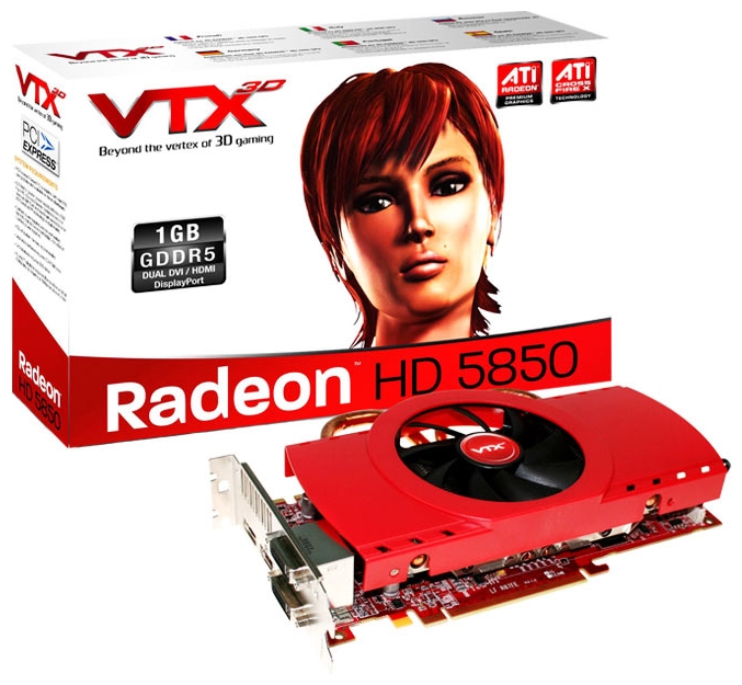  VTX3D Radeon HD 5850 725Mhz PCI-E 2.1 1024Mb 4000Mhz 256 bit 2xDVI HDMI HDCP V2