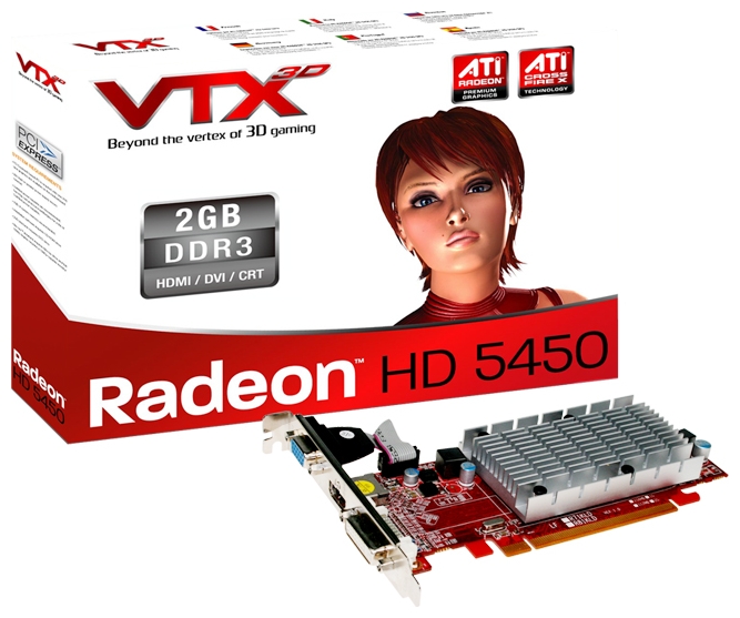  VTX3D Radeon HD 5450 650Mhz PCI-E 2.1 2048Mb 1000Mhz 64 bit DVI HDMI HDCP VX5450 2GBK3-H  #1