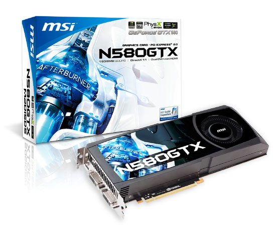  MSI GeForce GTX 580 823Mhz PCI-E 2.0 1536Mb 4276Mhz 384 bit 2xDVI Mini-HDMI HDCP