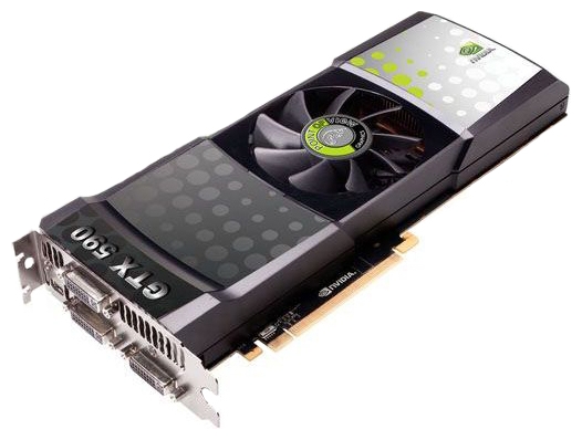  Point of View GeForce GTX 590 608Mhz PCI-E 2.0 3072Mb 3414Mhz 768 bit 3xDVI HDCP