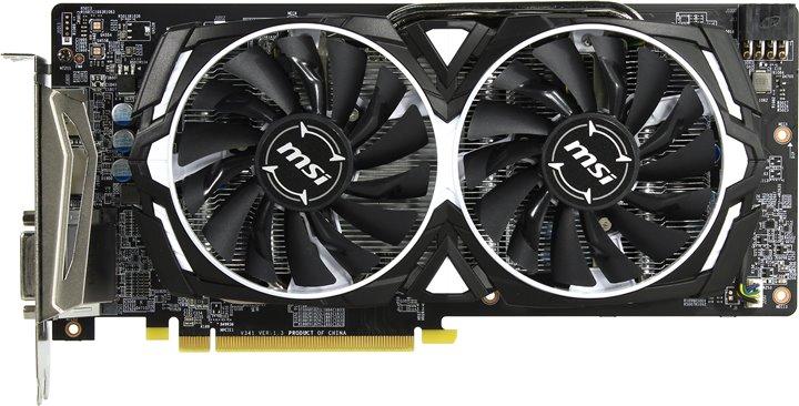  MSI RX 580 ARMOR 8Gb 1366Mhz PCI-E 3.0 8000Mhz 256 bit DVI 2xHDMI HDCP Armor OC