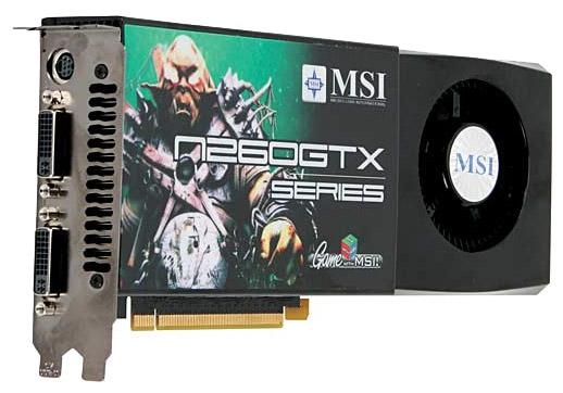  MSI GeForce GTX 260 576 Mhz PCI-E 2.0 896 Mb 1998 Mhz 448 bit 2xDVI TV HDCP YPrPb N260GTX-T2D896  #1