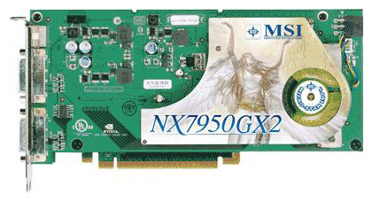  MSI GeForce 7950 GX2 500 Mhz PCI-E 1024 Mb 1200 Mhz 512 bit 2xDVI TV YPrPb NX7950GX2-T2D1GE  #1