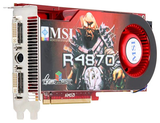  MSI Radeon HD 4870 750 Mhz PCI-E 2.0 512 Mb 3600 Mhz 256 bit 2xDVI TV HDCP YPrPb R4870-T2D512  #1