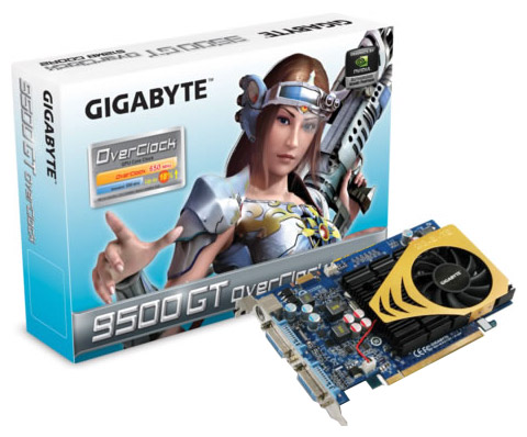  Gigabyte GeForce 9500 GT 550 Mhz PCI-E 2.0 1024 Mb 1000 Mhz 128 bit 2xDVI TV HDCP YPrPb GV-N95TOC-1GH  #1