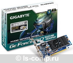   Gigabyte GeForce 210 650Mhz PCI-E 2.0 512Mb 800Mhz 64 bit DVI HDMI HDCP (GV-N210OC-512I)  2