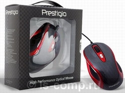   Prestigio M size Mouse PJ-MSO2 Carbon-Red USB (PJ-MSO2)  2