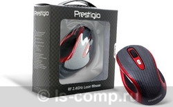   Prestigio S size Mouse PJ-MSL1W Carbon-Red USB (PJ-MSL1W)  2