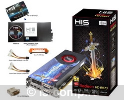   HIS Radeon HD 6870 900 Mhz PCI-E 2.1 1024 Mb 4200 Mhz 256 bit 2xDVI HDMI HDCP (H687F1G2M)  4