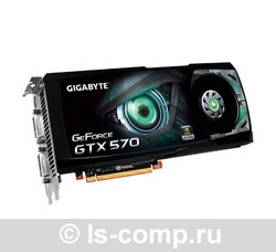   Gigabyte GeForce GTX 570 732Mhz PCI-E 2.0 1280Mb 3800Mhz 320 bit 2xDVI Mini-HDMI HDCP (GV-N570D5-13I-B)  2