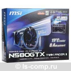   MSI GeForce GTX 580 800Mhz PCI-E 2.0 1536Mb 4096Mhz 384 bit 2xDVI Mini-HDMI HDCP Black (N580GTX Twin Frozr II Black Edition/OC)  3