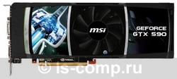   MSI GeForce GTX 590 607Mhz PCI-E 2.0 3072Mb 3414Mhz 768 bit 3xDVI HDCP (N590GTX-P3D3GD5)  1