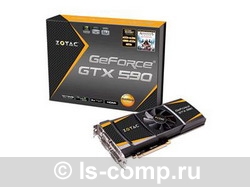   Zotac GeForce GTX 590 607Mhz PCI-E 2.0 3072Mb 3414Mhz 768 bit 3xDVI HDCP (ZT-50501-10P)  2