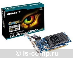   Gigabyte GeForce 210 590Mhz PCI-E 2.0 1024Mb 1200Mhz 64 bit DVI HDMI HDCP (GV-N210D3-1GI)  2