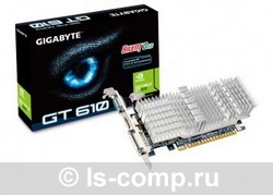   Gigabyte GeForce GT 610 810Mhz PCI-E 2.0 1024Mb 1200Mhz 64 bit DVI HDMI HDCP (GV-N610SL-1GI)  2