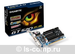   Gigabyte GeForce GT 520 830Mhz PCI-E 2.0 1024Mb 1800Mhz 64 bit DVI HDMI HDCP (GV-N520OC-1G)  2