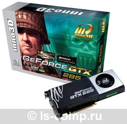   InnoVISION GeForce GTX 285 648 Mhz PCI-E 2.0 1024 Mb 2484 Mhz 512 bit 2xDVI TV HDCP YPrPb (N285-1DDN-D3EV)  1