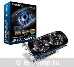   Gigabyte GeForce GTX 560 Ti 900Mhz PCI-E 2.0 1024Mb 4000Mhz 256 bit 2xDVI Mini-HDMI HDCP (GV-N560OC-1GI)  2