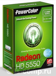   PowerColor Radeon HD 5550 550 Mhz PCI-E 2.1 512 Mb 1600 Mhz 128 bit DVI HDMI HDCP Green (AX5550 512MK3-NS3HV2)  2