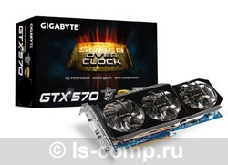   Gigabyte GeForce GTX 570 845Mhz PCI-E 2.0 1280Mb 3800Mhz 320 bit 2xDVI Mini-HDMI HDCP (GV-N570SO-13I)  2