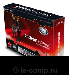   Sapphire Radeon HD 6990 830Mhz PCI-E 2.1 4096Mb 5000Mhz 512 bit DVI HDCP (21193-00-40G)  3