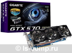   Gigabyte GeForce GTX 570 732Mhz PCI-E 2.0 1280Mb 3800Mhz 320 bit 2xDVI Mini-HDMI HDCP Cool (GV-N570UD-13I)  2