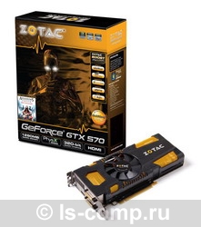   Zotac GeForce GTX 570 732Mhz PCI-E 2.0 1280Mb 3800Mhz 320 bit 2xDVI HDMI HDCP (ZT-50203-10M)  3