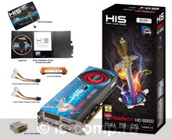   HIS Radeon HD 6950 840Mhz PCI-E 2.1 2048Mb 5120Mhz 256 bit 2xDVI HDMI HDCP (H695FT2G2M)  3