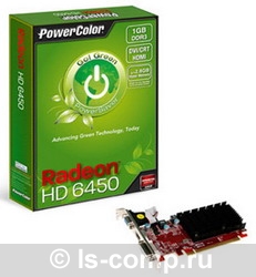   PowerColor Radeon HD 6450 625Mhz PCI-E 2.1 1024Mb 1333Mhz 64 bit DVI HDMI HDCP (AX6450 1GBK3-SHV4)  3