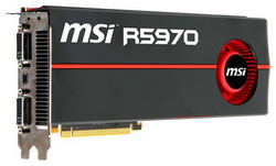  MSI Radeon HD 5970 725 Mhz PCI-E 2.1 2048 Mb 4000 Mhz 256 bit 2xDVI HDCP