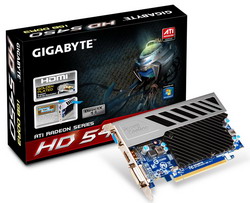  Gigabyte Radeon HD 5450 650Mhz PCI-E 2.1 1024Mb 1600Mhz 64 bit DVI HDMI HDCP