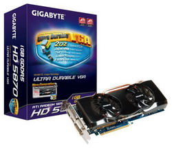  Gigabyte Radeon HD 5870 850 Mhz PCI-E 2.1 1024 Mb 4800 Mhz 256 bit 2xDVI HDMI HDCP