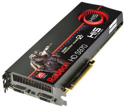  HIS Radeon HD 5970 725 Mhz PCI-E 2.1 2048 Mb 4000 Mhz 512 bit 2xDVI HDCP Cool