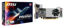  MSI Radeon HD 5550 550 Mhz PCI-E 2.1 1024 Mb 1600 Mhz 128 bit DVI HDMI HDCP