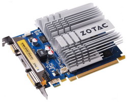  Zotac GeForce 9500 GT 550 Mhz PCI-E 2.0 512 Mb 800 Mhz 128 bit DVI HDMI HDCP Silent