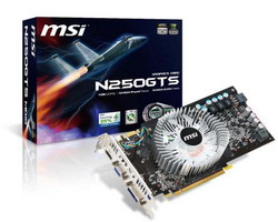  MSI GeForce GTS 250 675 Mhz PCI-E 2.0 1024 Mb 2000 Mhz 256 bit DVI HDMI HDCP