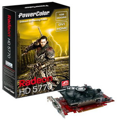  PowerColor Radeon HD 5770 850 Mhz PCI-E 2.1 1024 Mb 4800 Mhz 128 bit DVI HDMI HDCP