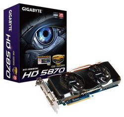  Gigabyte Radeon HD 5870 870 Mhz PCI-E 2.1 1024 Mb 4800 Mhz 256 bit 2xDVI HDMI HDCP