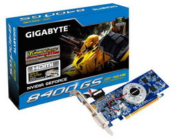  Gigabyte GeForce 8400 GS 450 Mhz PCI-E 2.0 512 Mb 1800 Mhz 64 bit DVI HDMI HDCP