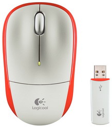  Logitech Wireless Mouse M205 Silver-Orange USB