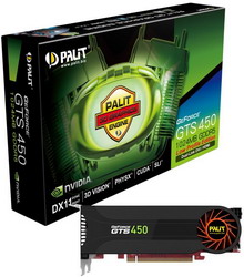  Palit GeForce GTS 450 783 Mhz PCI-E 2.0 1024 Mb 3608 Mhz 128 bit DVI HDMI HDCP Low Profile